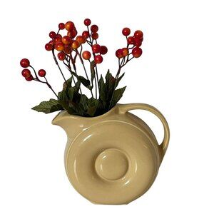 Hall #1335 Donut Mid Century Modern Tan Pitcher Jug with Ice Lip